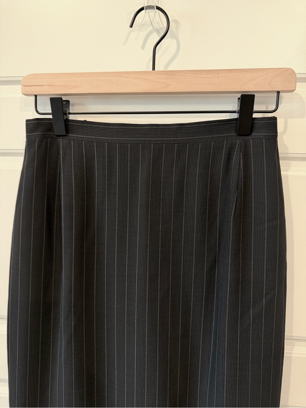 Vintage Genny Italian Pinstripe Mini Skirt – Wool Silk Blend – Y2K Office Siren - Picture 3 of 8